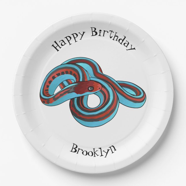 San Francisco garter snake cartoon illustration  Paper Plate (Front)