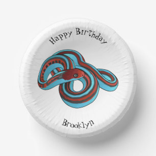 San Francisco garter snake cartoon illustration Paper Plate