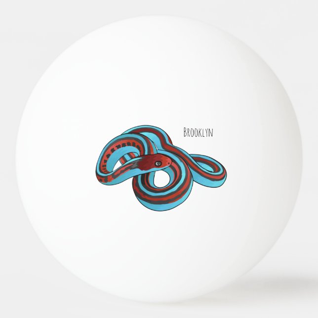 San Francisco garter snake cartoon illustration Ping Pong Ball (Front)