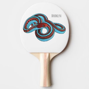 San Francisco garter snake cartoon illustration Ping Pong Paddle
