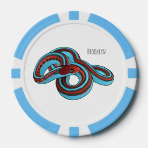 San Francisco garter snake cartoon illustration Poker Chips