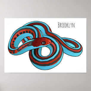 San Francisco garter snake cartoon illustration Poster