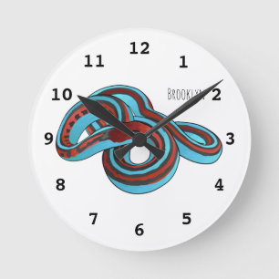 San Francisco garter snake cartoon illustration  Round Clock