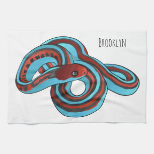 San Francisco garter snake cartoon illustration Tea Towel