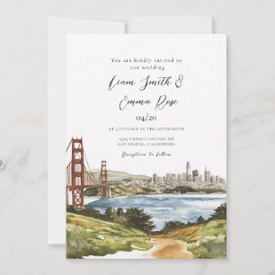 San Francisco Gate Destination Skyline Wedding Invitation