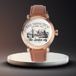 San Francisco Golden City Vintage  Watch<br><div class="desc">Stylish men’s watch inspired by vintage San Francisco art and the iconic Golden Gate Bridge. A unique accessory for city lovers and timeless fashion fans.</div>