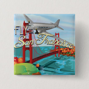 San Francisco Golden Gate Bridge 15 Cm Square Badge