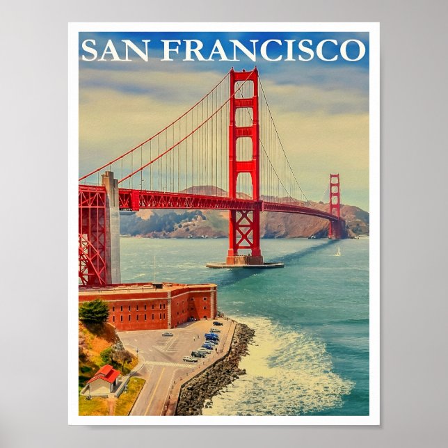 San Francisco, Golden Gate Bridge 2 Travel Poster  (Front)