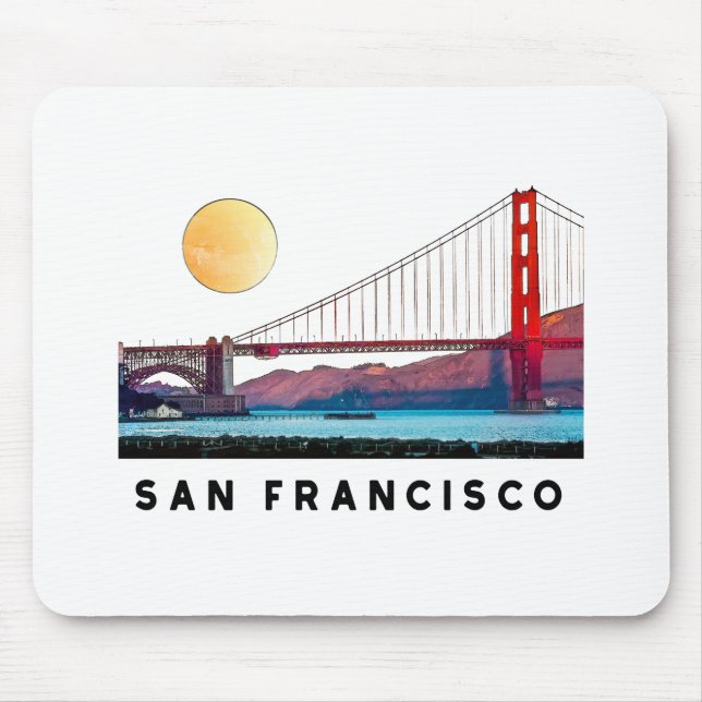 San Francisco Golden Gate Bridge Architecture Art Mouse Pad (Front)