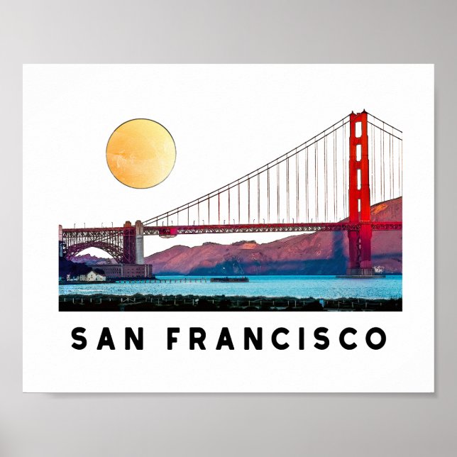 San Francisco Golden Gate Bridge Architecture Art Poster (Front)
