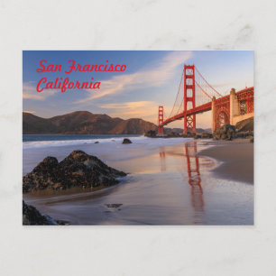 San Francisco Golden Gate Bridge at sunset Postcard