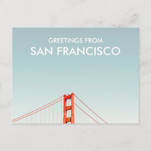 San Francisco Golden Gate Bridge Greetings From Postcard