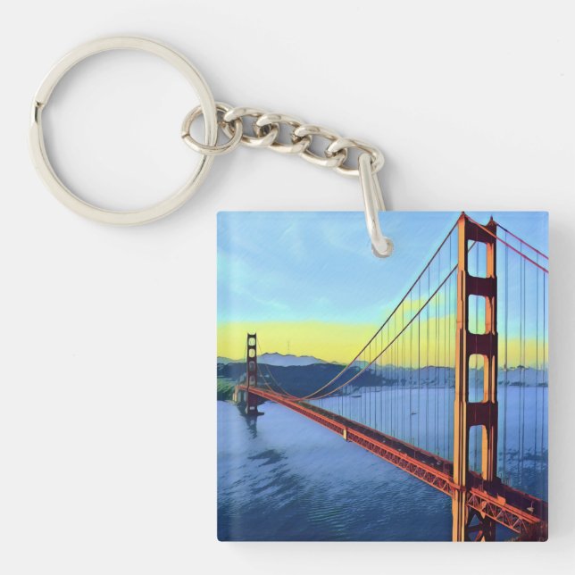 San Francisco - GOLDEN GATE - Bridge Key Ring (Front)