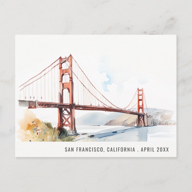 San Francisco Golden Gate Bridge Landscape Travel Holiday Postcard (Front)