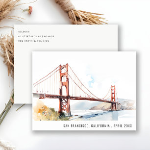 San Francisco Golden Gate Bridge Landscape Travel Holiday Postcard
