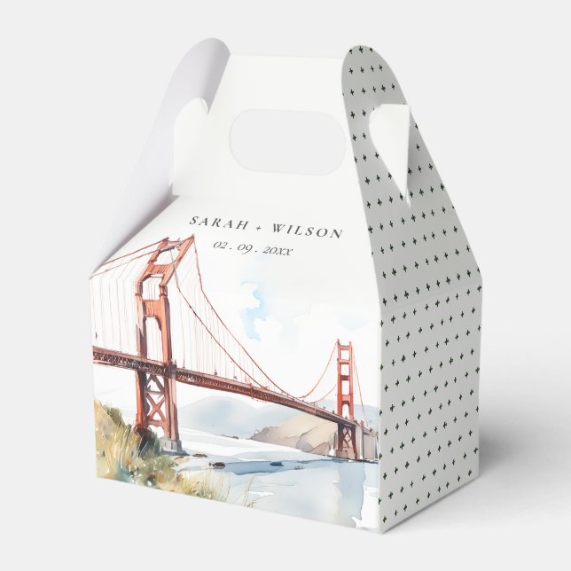San Francisco Golden Gate Bridge Landscape Wedding Favour Box (Front Side)