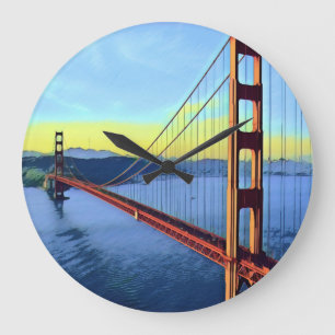 San Francisco - GOLDEN GATE - Bridge Large Clock