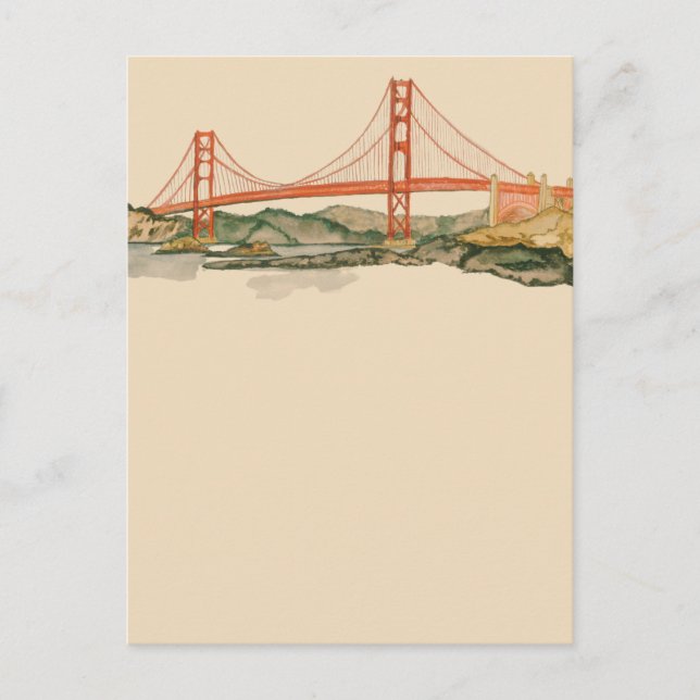 San Francisco Golden Gate Bridge Notecard Postcard (Front)