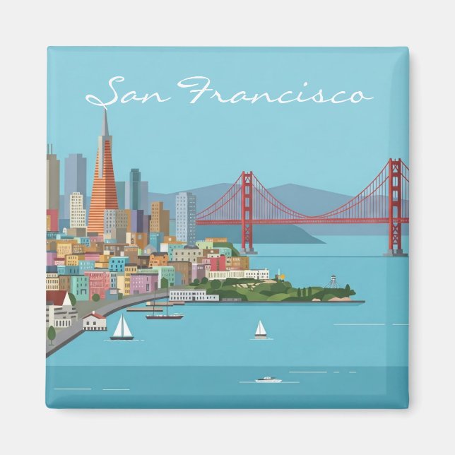 San Francisco Golden Gate Bridge postcard Magnet (Front)