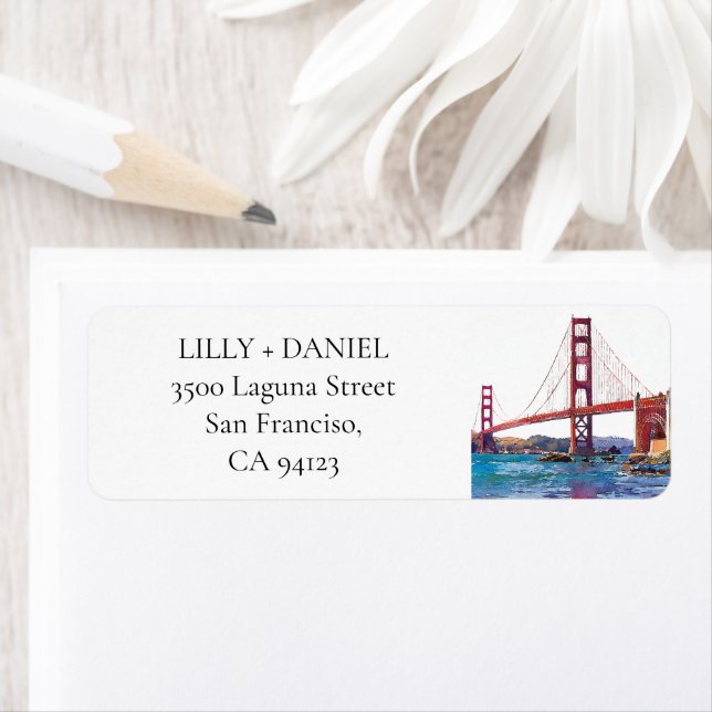 San Francisco Golden Gate Bridge Return Address Label (Insitu)