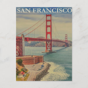 San Francisco Golden Gate Bridge travel postcard