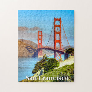 San Francisco, Golden Gate Bridge, Travel Poster  Jigsaw Puzzle
