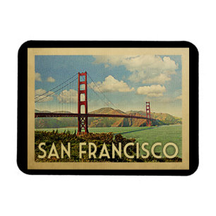 San Francisco Golden Gate Bridge Vintage Travel Magnet