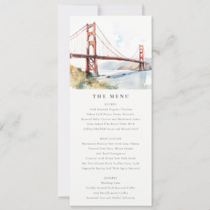 San Francisco Golden Gate Bridge Wedding Menu Card