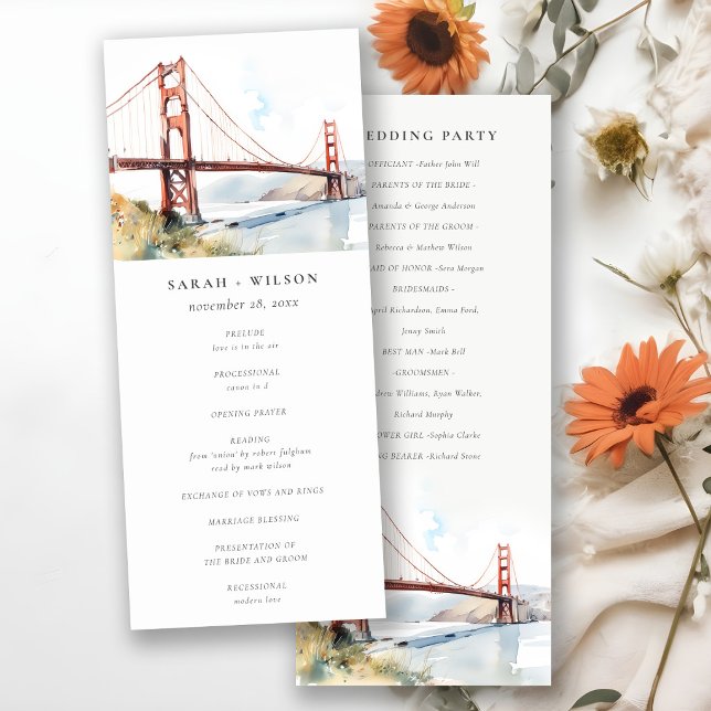 San Francisco Golden Gate Bridge Wedding Program (Creator Uploaded)