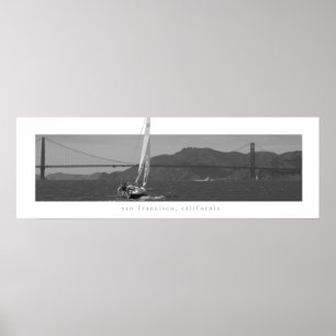 San Francisco - Golden Gate Bridge with Sailboat Poster