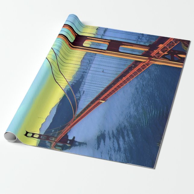 San Francisco - GOLDEN GATE - Bridge Wrapping Paper (Unrolled)