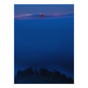 San Francisco Golden Gate in Fog at Twilight Photo Print