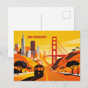 San Francisco Golden Gate Vintage Travel Postcard