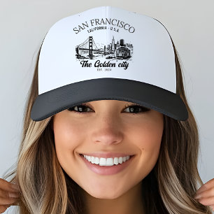 San Francisco Golden Gate Vintage view Trucker Hat