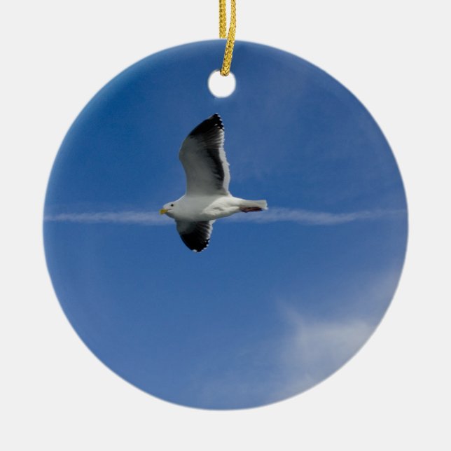 San Francisco Gull Ceramic Tree Decoration (Front)