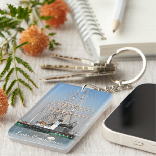 San Francisco Historical Ships Travel Photo Key Ring