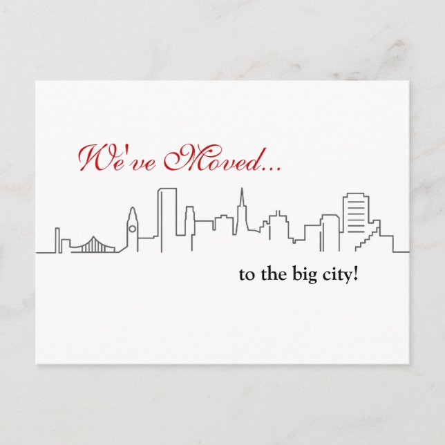 San Francisco Housewarming or Moving Announcement Postcard (Front)