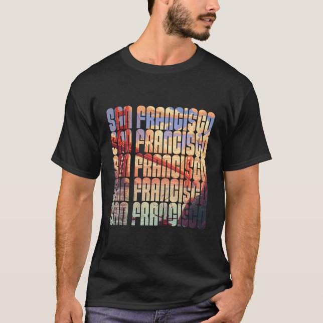 San Francisco Iconic Golden Gate Bridge Shoreline  T-Shirt (Front)