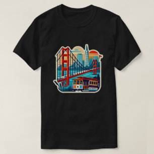 San Francisco Landmarks Golden Gate Cable Car T-Shirt