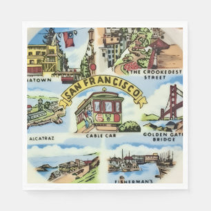 San Francisco Landmarks Party Napkin