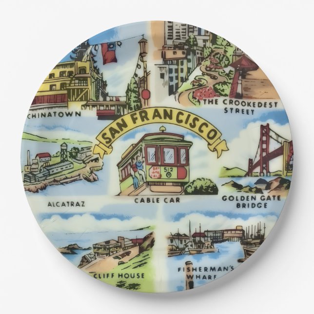 San Francisco Landmarks Party Plates (Front)
