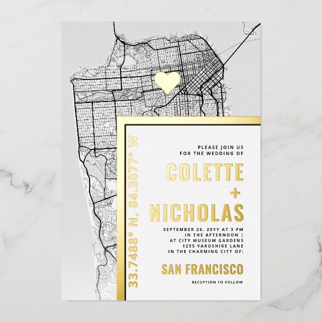 San Francisco Love Locator | City Themed Wedding (Front)