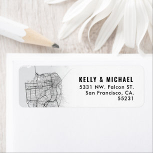 San Francisco Map Themed   Return Label Return Address Label