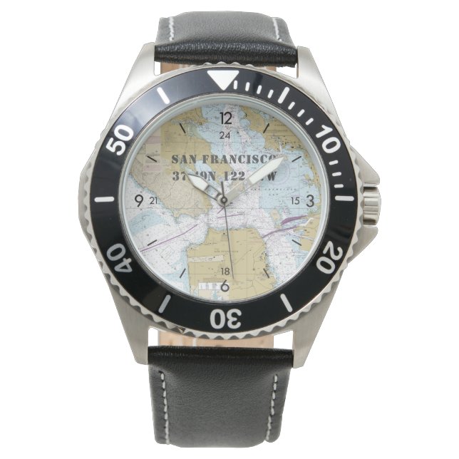 San Francisco Nautical Latitude Longitude Boater Watch (Front)
