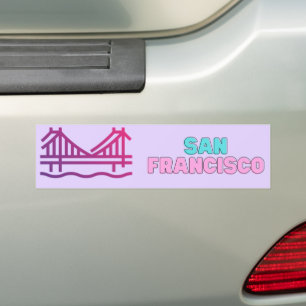 San Francisco Neon colours Bumper Sticker