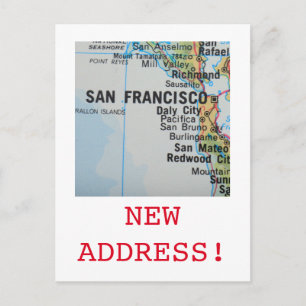 San Francisco New Address announcement Postcard