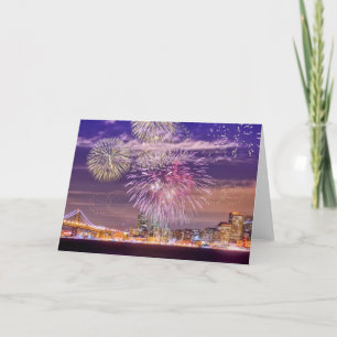 San Francisco New Year Fireworks Holiday Card