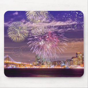 San Francisco New Year Fireworks Mouse Pad