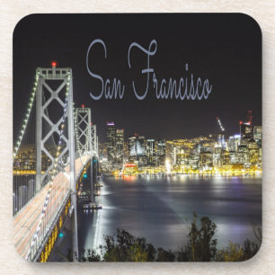 San Francisco Night Sky Line Golden Gate Bridge Coaster