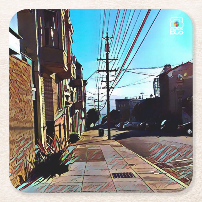 San Francisco Nob Hill Paper Coaster (Front)